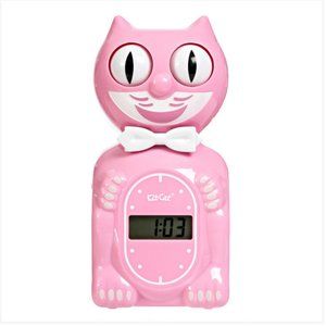 Solar Powered Kit-Cat clock Digital Alarm Klock Pink Satin